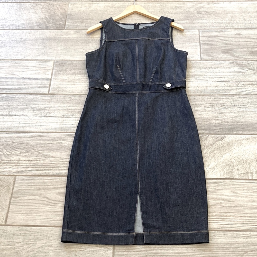 Short denim dress by Ann Taylor.